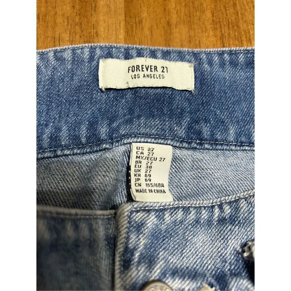 Forever 21 Womens Size 27 High Waisted Light Denim Shorts